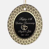 Eleganter Chic 50. Hochzeitstag Keramik Ornament (Links)