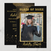 Eleganter Chic Abschluss Einladung (Vorne/Hinten)