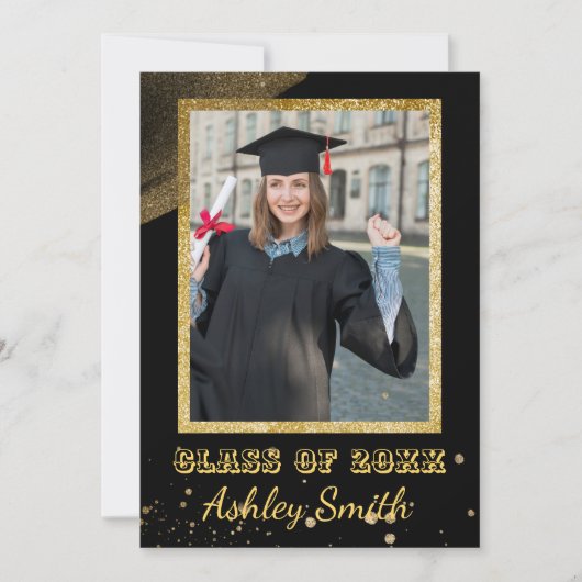 Eleganter Chic Abschluss Einladung (Vorderseite)