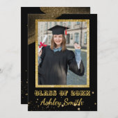 Eleganter Chic Abschluss Einladung (Vorne/Hinten)