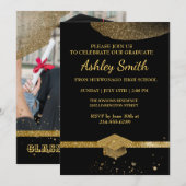 Eleganter Chic Abschluss Einladung (Vorne/Hinten)