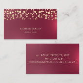 Eleganter Chic Anspruchsvoll, Gold Confetti Red Visitenkarte (Vorne/Hinten)