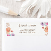 Eleganter Chic, Aquarell-Blume-Adressetikett (Insitu)