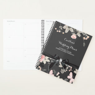 Eleganter Chic Aquarell Floral und Schmetterling Planer