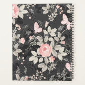 Eleganter Chic Aquarell Floral und Schmetterling Planer (Rückseite)