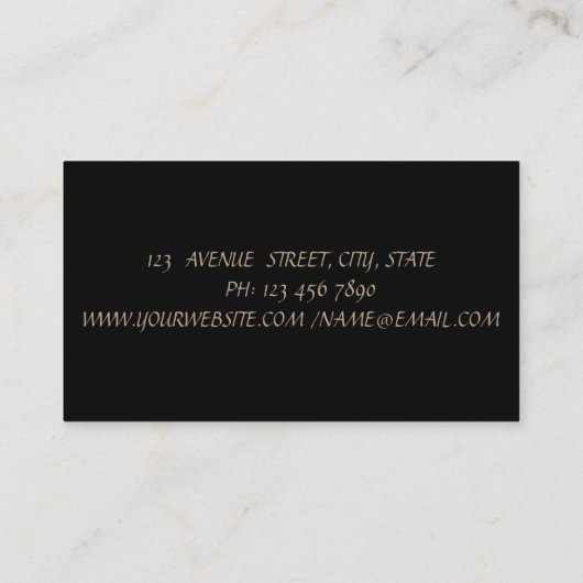 Eleganter Chic ausgefeilt,Gold Confetti,Schwarz Visitenkarte (Rückseite)