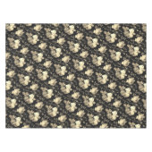 Eleganter Chic Beige Rose Bloral auf Schwarz Tischdecke (Vorderseite (Horizontal))