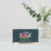Eleganter Chic Beruflich Colorful Lotus Visitenkarte (Stehend Vorderseite)