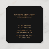Eleganter Chic Beruflich Gold Mit Monogramm Quadratische Visitenkarte (Rückseite)