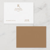 Eleganter Chic Beruflich Light Brown mit Monogramm Mitteilungskarte (Vorne/Hinten)