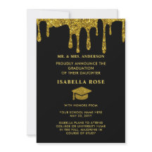 Eleganter Chic Black and Gold 2025 Abschluss