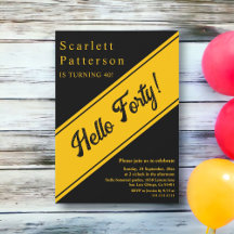 Eleganter Chic Black and Gold Luxus 40. Geburtstag