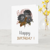 Eleganter Chic Black Blume Geburtstag Karte (Gelbe Blume)