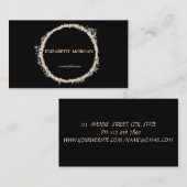 Eleganter Chic Black Gold Confetti Circle Visitenkarte (Vorne/Hinten)
