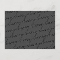 Eleganter Chic Black Gray Merry Script Holiday
