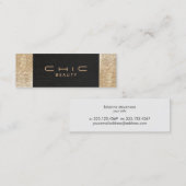 Eleganter Chic Black Linen Gold Sequin Beauty Mini Visitenkarte (Vorne/Hinten)