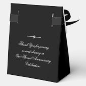 Eleganter Chic Black & White Wedding Jubiläum Geschenkschachtel (Rückseite)