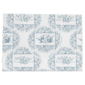 Eleganter Chic Blau und Weiß mit Gravur Große Geschenktüte (Rückseite)