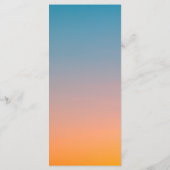 Eleganter Chic Blue Orange Modern Simple Wedding Menükarte (Rückseite)