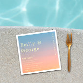 Eleganter Chic Blue Orange Moderne Fun Fakten Hoch Serviette