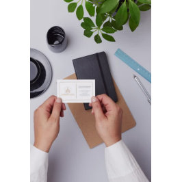 Eleganter Chic Blue, White, Brown Real Anwesen Age Visitenkarte