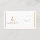 Eleganter Chic Blue, White, Brown Real Anwesen Age Visitenkarte (Rückseite)