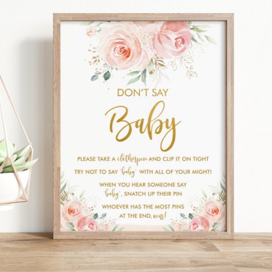 Eleganter Chic Blush Pink Blues Blues Don't Say Ba Poster