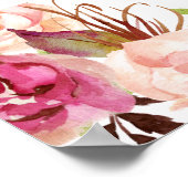 Eleganter Chic Blush Pink Blues Hochzeitscreme Fot Poster (Ecke)