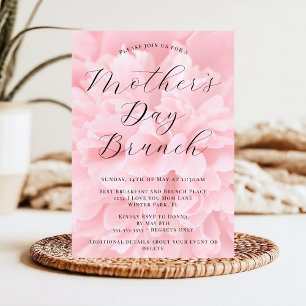 Eleganter Chic Blush Pink Blume Muttertag Brunch Einladung
