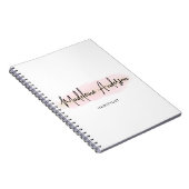 Eleganter Chic Blush Pink Gold Glitzer Haarstil Notizblock (Rechte Seite)