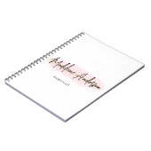 Eleganter Chic Blush Pink Gold Glitzer Haarstil Notizblock (Linke Seite)