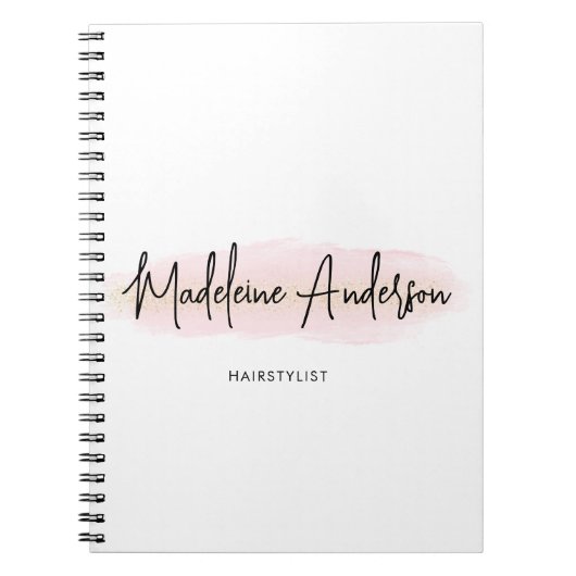 Eleganter Chic Blush Pink Gold Glitzer Haarstil Notizblock (Vorderseite)