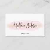 Eleganter Chic Blush Pink Gold Glitzer Haarstil Terminkarte (Vorderseite)