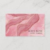 Eleganter Chic Blush Pink Gold Glitzer Wasserfarbe Visitenkarte (Vorderseite)