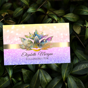 Eleganter Chic Bokeh Gold, Ombre Lotus Yoga Visitenkarte