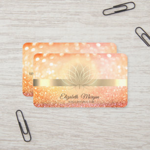 Eleganter Chic Bokeh Lotus Yogalehrer Visitenkarte