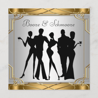 Eleganter Chic Booze und Schmooze Einladungen