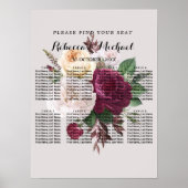 Eleganter Chic borundy Blumen Poster (Vorne)