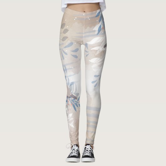 Eleganter Chic Botanical Bird Leggings (Vorderseite)