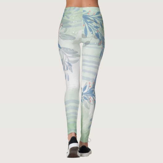 Eleganter Chic Botanical Bird Leggings (Rückseite)