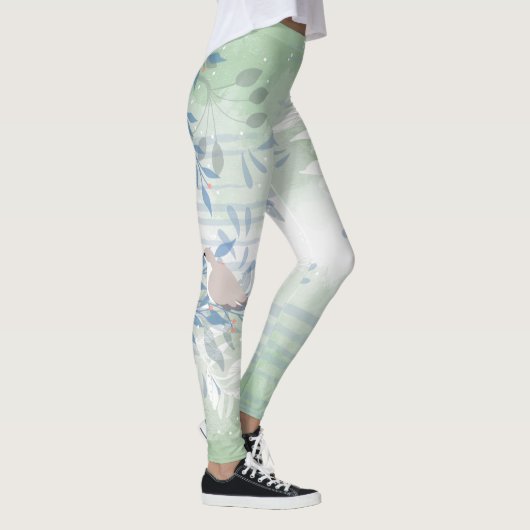 Eleganter Chic Botanical Bird Leggings (Rechts)