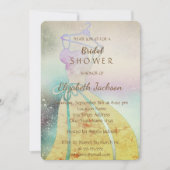 Eleganter Chic , Bride Dress Brautparty Einladung (Vorderseite)