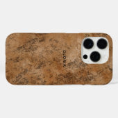 Eleganter Chic Brown Grunge Texture Individuelle N Case-Mate iPhone Hülle (Rückseite (Horizontal))