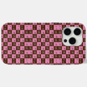 Eleganter Chic Brown Kariert & Bär Case-Mate iPhone Hülle (Rückseite (Horizontal))