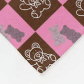 Eleganter Chic Brown Kariert & Bär Fleecedecke (Ecke)