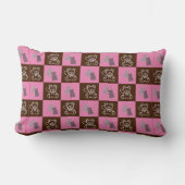 Eleganter Chic Brown Kariert & Bär Lendenkissen (Vorderseite)