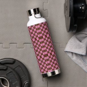 Eleganter Chic Brown Kariert & Bär Trinkflasche