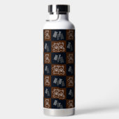Eleganter Chic Brown Kariert & Bär Trinkflasche (Rechts)
