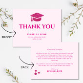 Eleganter Chic Class 2025 Hot-Pink-Abschluss Dankeskarte