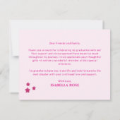 Eleganter Chic Class 2025 Hot-Pink-Abschluss Dankeskarte (Rückseite)